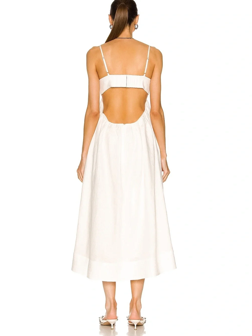 Zimmermann Rosa Bralette Dress 0 XS White Linen Midi - Picture 3 of 11